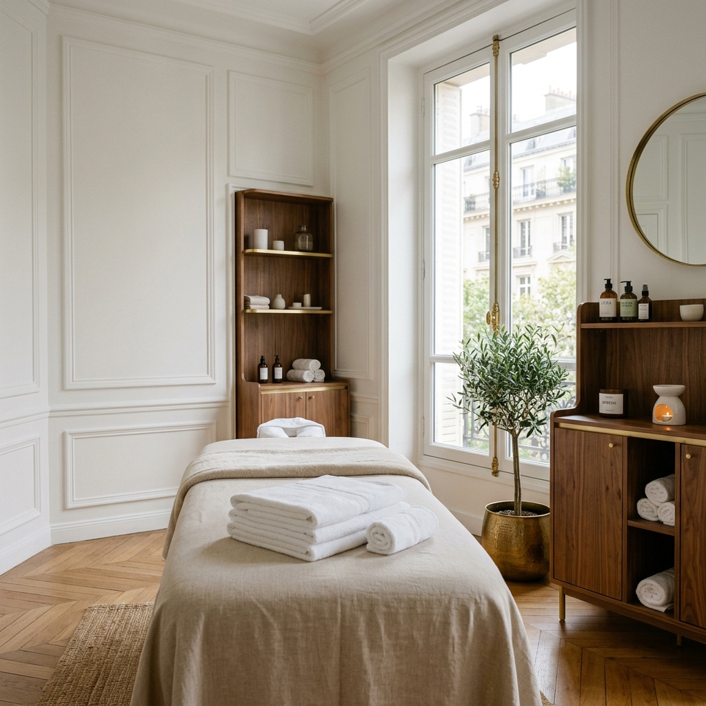 L'institut d'esthétique premium de style parisien, minimaliste et apaisant